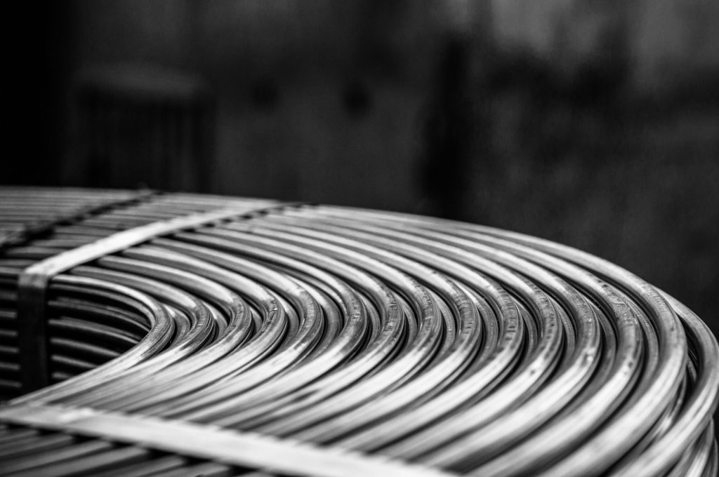 Roll,Of,Metallurgical,Cored,Wire,Close,Up.,Black,And,White